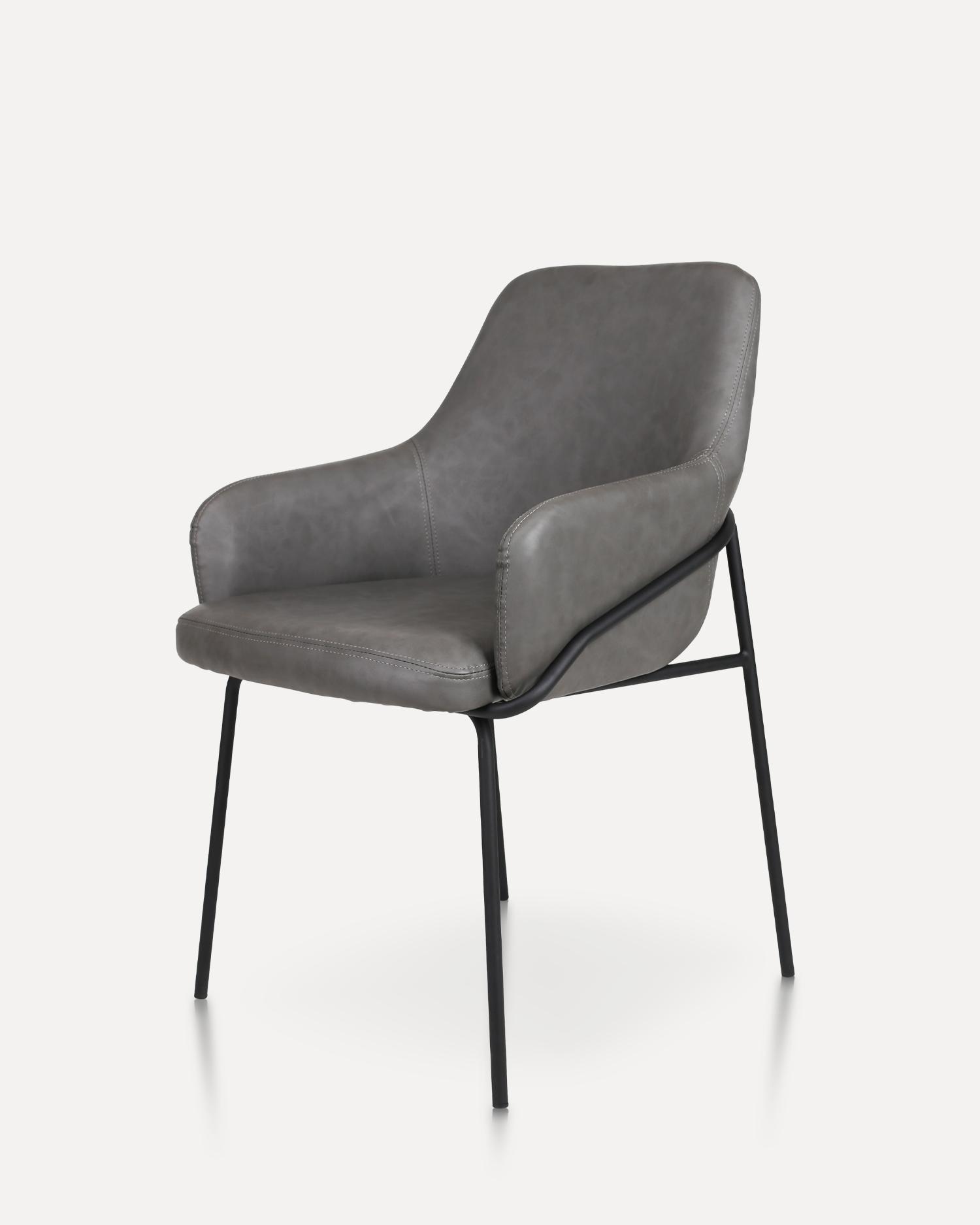 Läder matstol med arm Läder matstol med arm